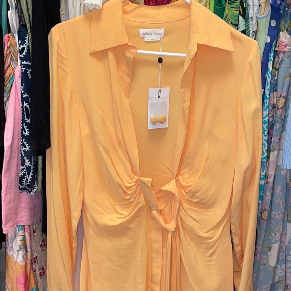 NEW lovers and friends aja peach mini dress XXS - Picture 5 of 7